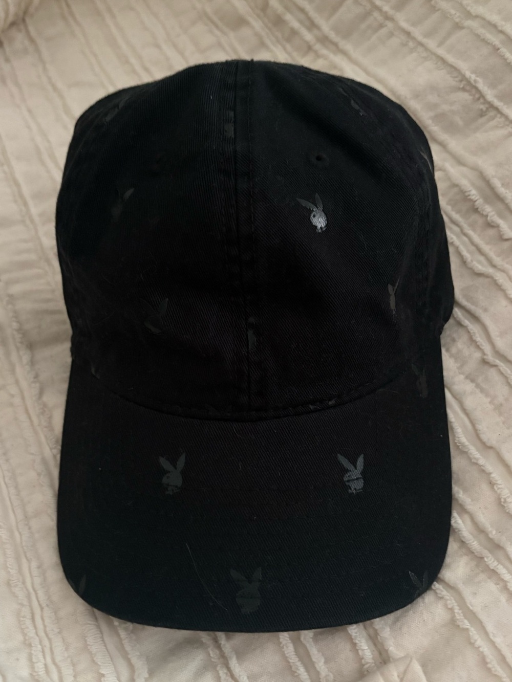 PLAYBOY Black Dad Cap with Subtle Logo Print